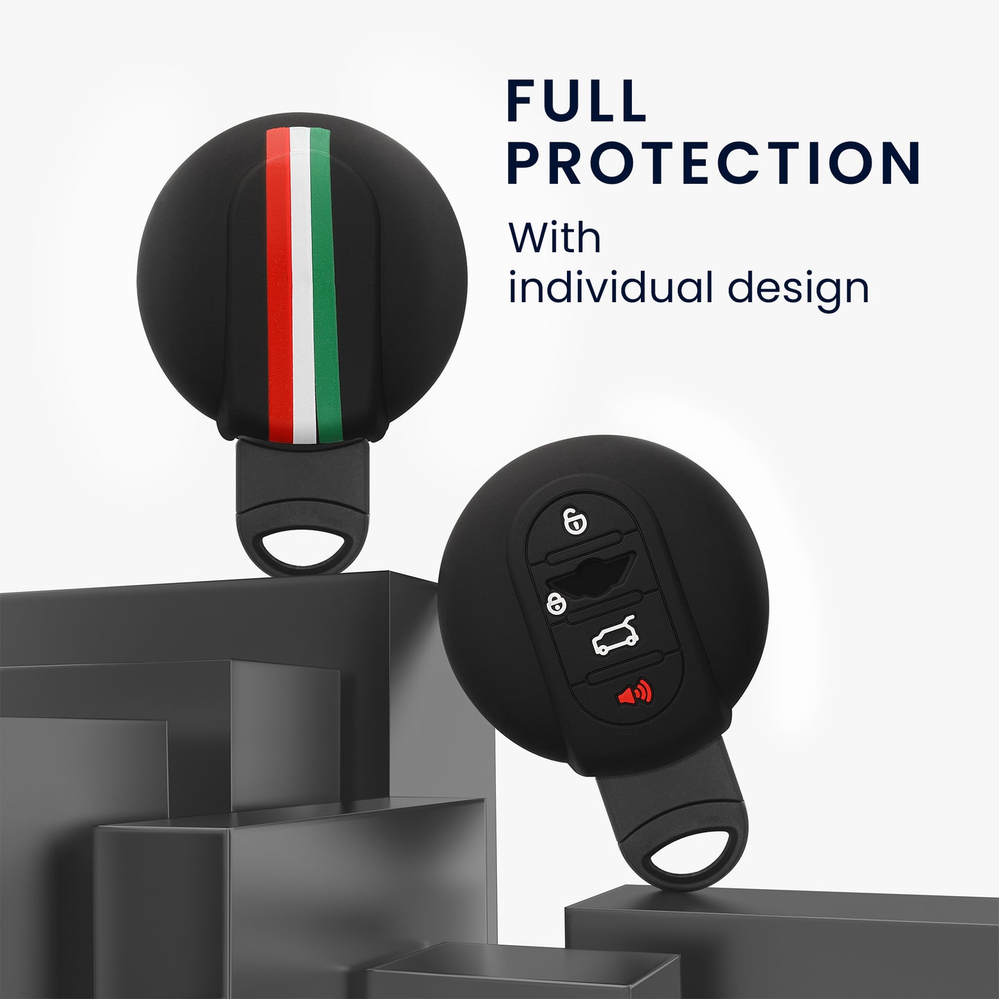 kwmobile Car Key Case compatible with Mini 3-Button Smart Key Car Key Case