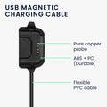 kwmobile USB Cable Charger compatible with Willful ID205 / Yamay SW020 Charging Cable - Smartwatch Replacement Cable - Fitness Tracker Charging Cable
