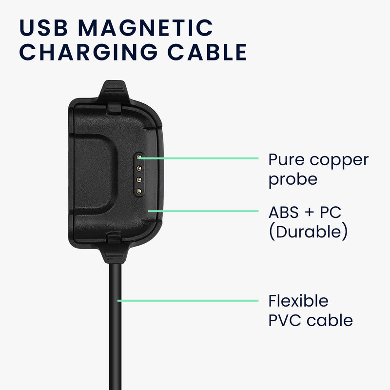 kwmobile USB Cable Charger compatible with Willful ID205 / Yamay SW020 Charging Cable - Smartwatch Replacement Cable - Fitness Tracker Charging Cable