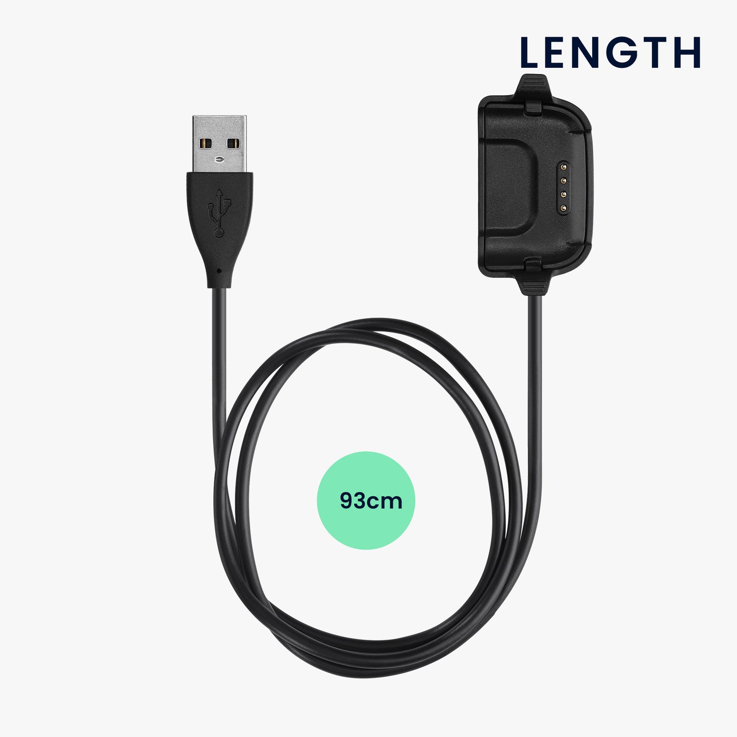 kwmobile USB Cable Charger compatible with Willful ID205 / Yamay SW020 Charging Cable - Smartwatch Replacement Cable - Fitness Tracker Charging Cable