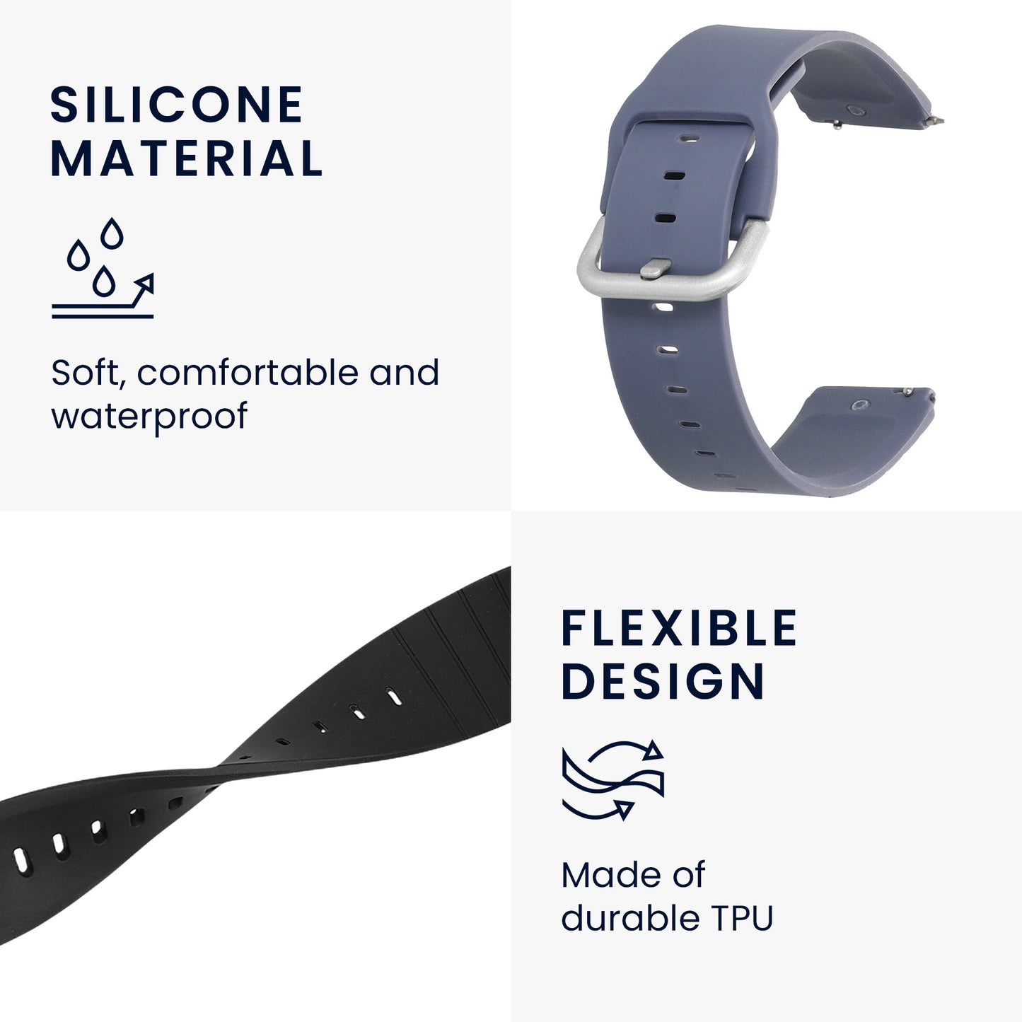 kwmobile Watch Strap for Willful Fitness Tracker / Smartwatch Strap Band Set Replacement Strap Smartwatch