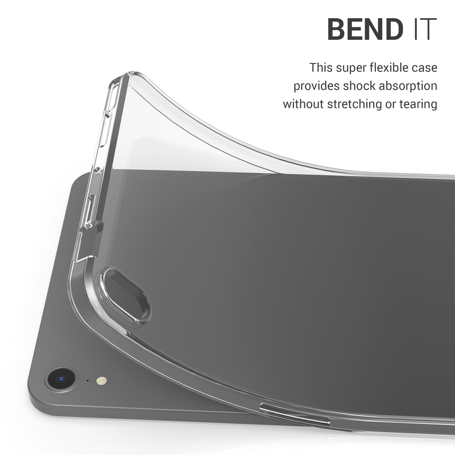 kwmobile Case Compatible with Apple iPad Mini 6 (2021) / iPad Mini 7 (2024) - Soft Silicone Case Transparent - Tablet Cover