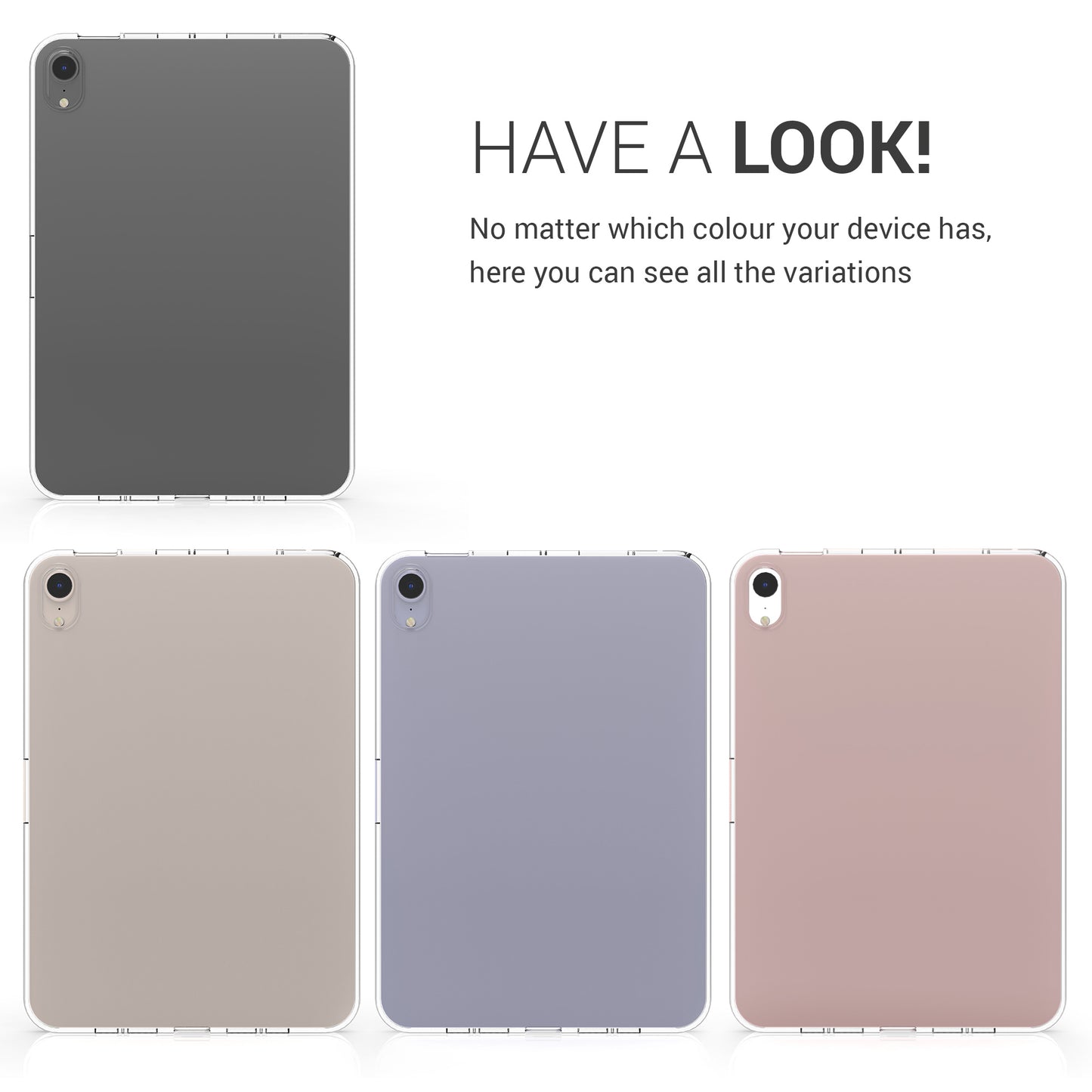 kwmobile Case Compatible with Apple iPad Mini 6 (2021) / iPad Mini 7 (2024) - Soft Silicone Case Transparent - Tablet Cover