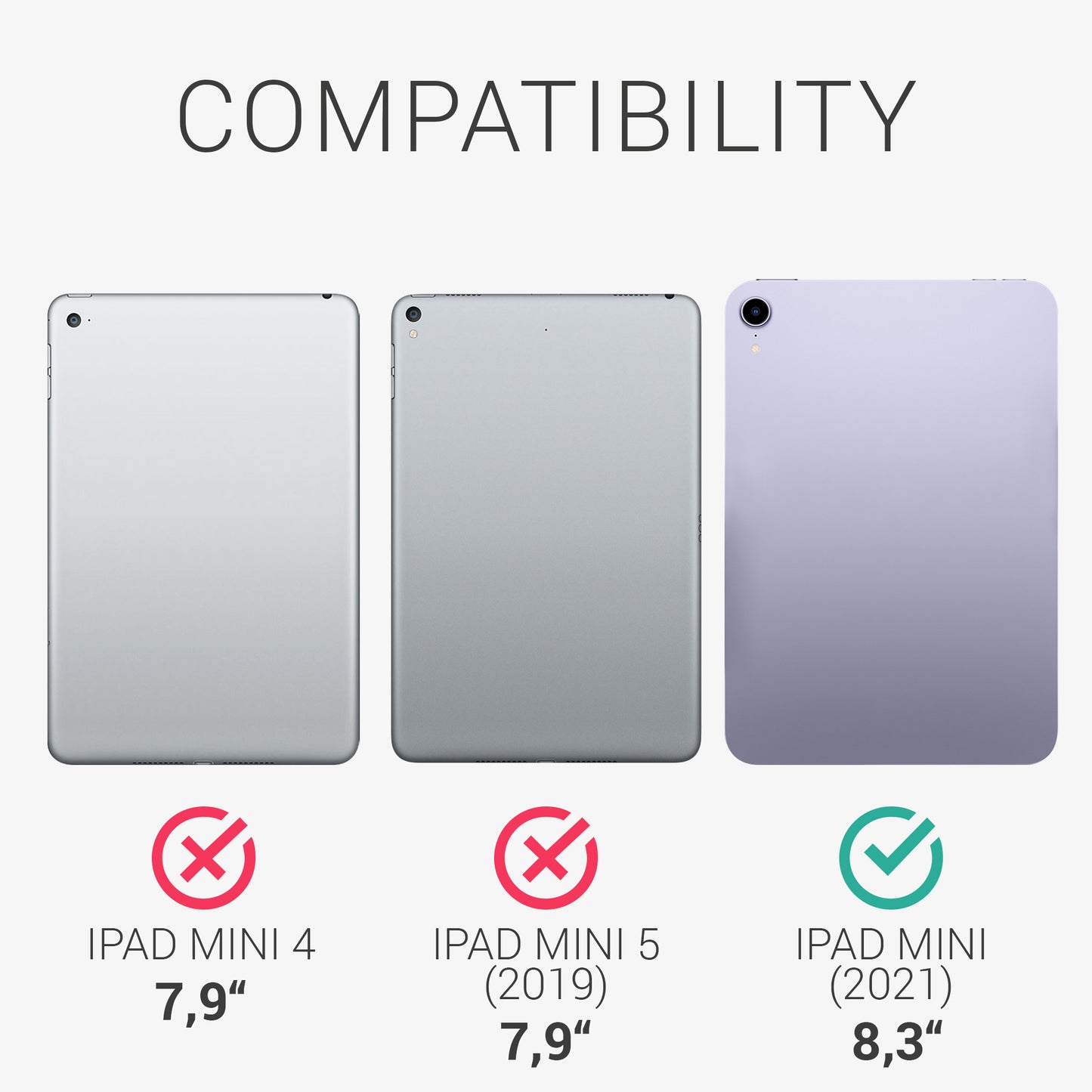 kwmobile Protective Case Compatible with Apple iPad Mini 6 (2021) / iPad Mini 7 (2024) - Tablet Cover Case