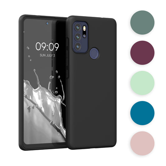 kwmobile Hülle kompatibel mit Motorola Moto G60S Hülle - weiches TPU Silikon Case - Cover geeignet für kabelloses Laden - Schwarz matt Schwarz matt  