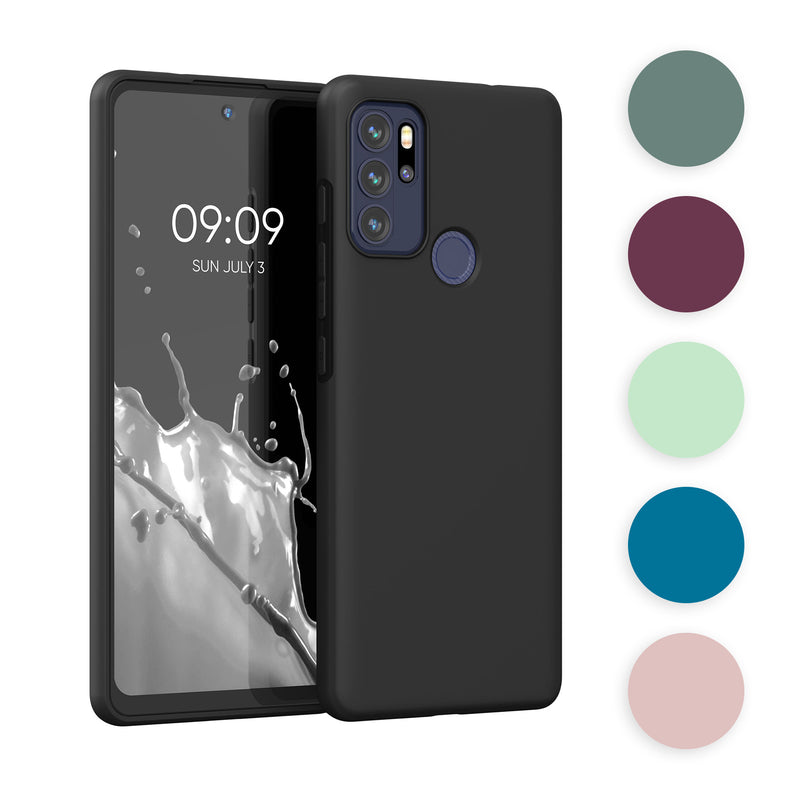 kwmobile Hülle kompatibel mit Motorola Moto G60S Hülle - weiches TPU Silikon Case - Cover geeignet für kabelloses Laden - Schwarz matt Schwarz matt  