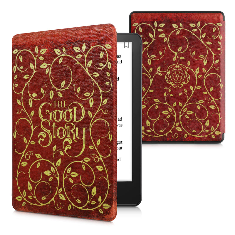 kwmobile Flip Case compatible with Amazon Kindle Paperwhite 11th Generation 2021 Cover Flipcase with Magnetic Closure Travel Lettering