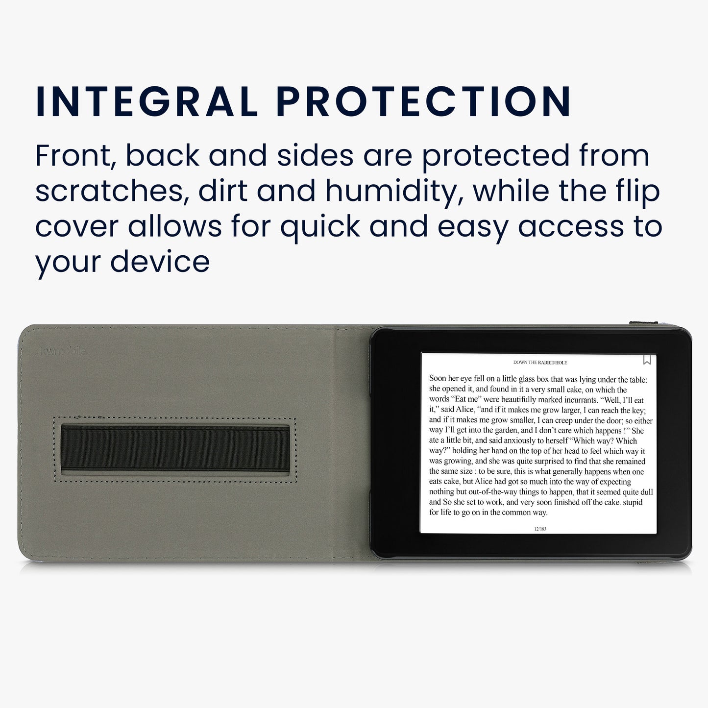 kwmobile Case Compatible with Amazon Kindle Paperwhite 11th Gen 2021 - Cover with Hand Strap and Stand