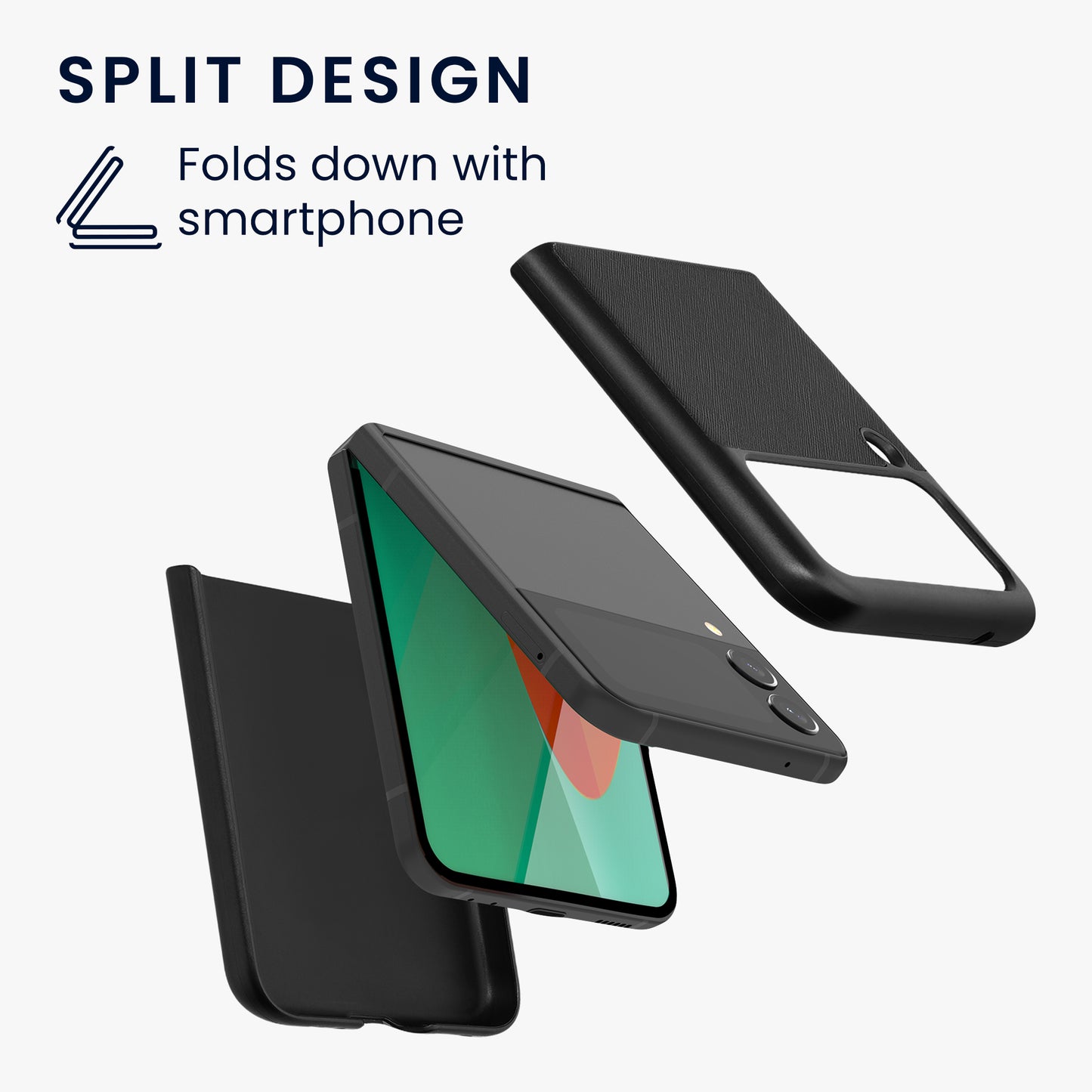 kwmobile Flip Hard Case Compatible with Samsung Galaxy Z Flip 3 5G - Foldable Phone Case - Mobile Phone Cover