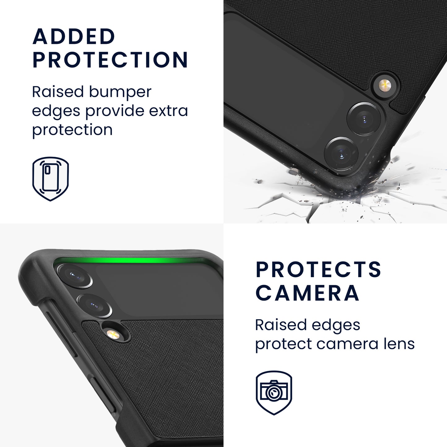 kwmobile Flip Hard Case Compatible with Samsung Galaxy Z Flip 3 5G - Foldable Phone Case - Mobile Phone Cover