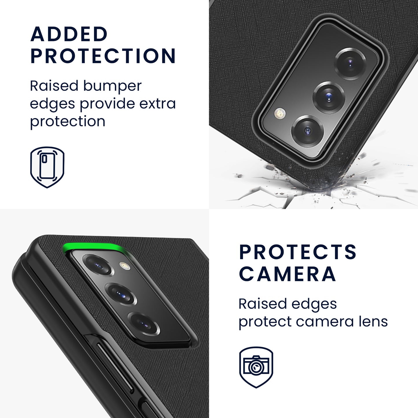 kwmobile Flip Hard Case compatible with Samsung Galaxy Z Fold 2 5G - Foldable Phone Case - Phone Cover