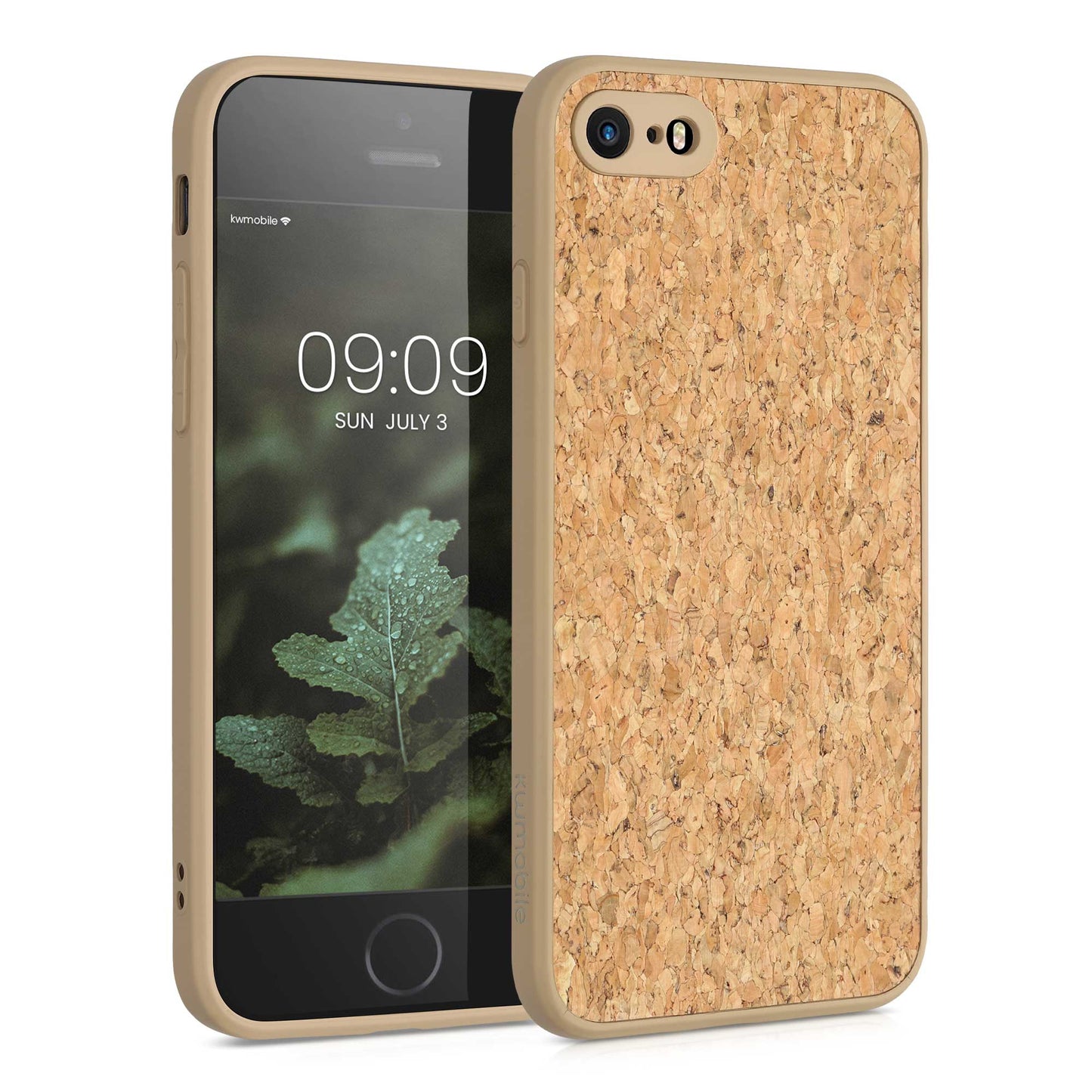 kwmobile Case Compatible with Apple iPhone SE (2022) / iPhone SE (2020) / iPhone 8 / iPhone 7 - Cork Phone Cover - Protective Case