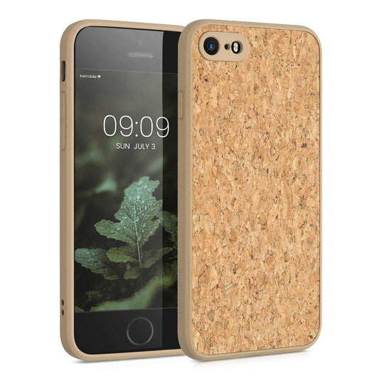 kwmobile Hülle kompatibel mit Apple iPhone SE (2022) / iPhone SE (2020) / iPhone 8 / iPhone 7 - Kork Handyhülle Cover - Schutzhülle TPU Case in Hellbraun Hellbraun  