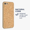 kwmobile Case Compatible with Apple iPhone SE (2022) / iPhone SE (2020) / iPhone 8 / iPhone 7 - Cork Phone Cover - Protective Case