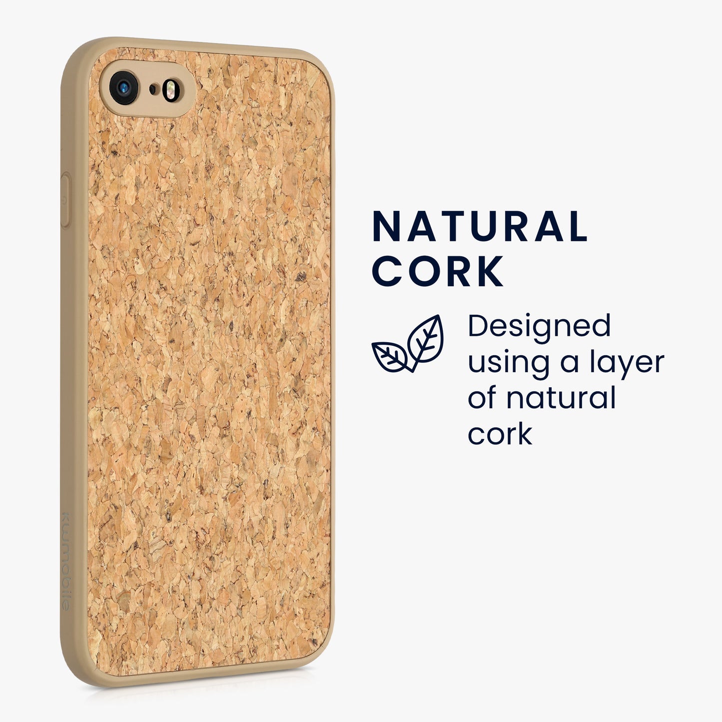 kwmobile Case Compatible with Apple iPhone SE (2022) / iPhone SE (2020) / iPhone 8 / iPhone 7 - Cork Phone Cover - Protective Case