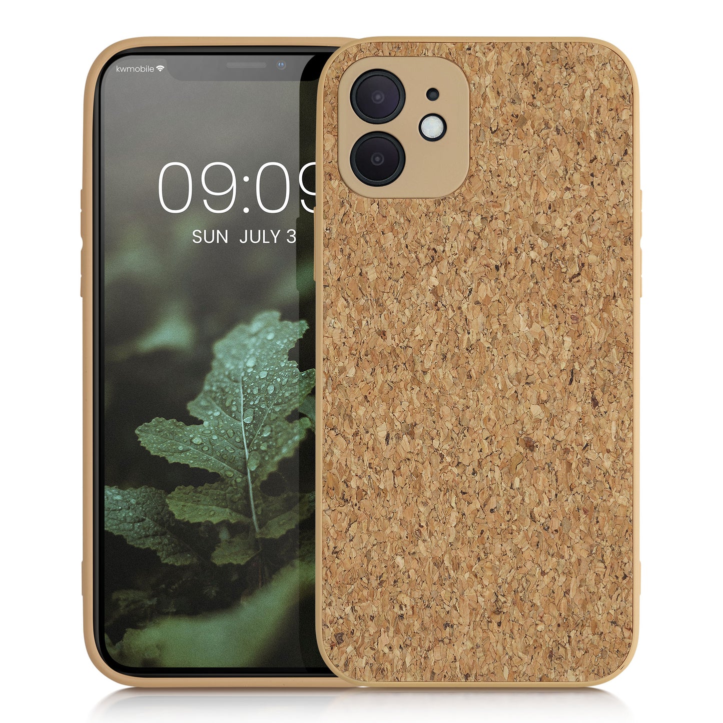 kwmobile Case Compatible with Apple iPhone 12 - Cork Phone Case Cover - Protective Case