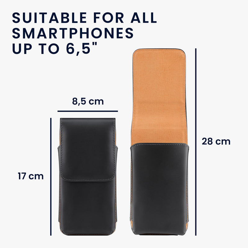 kwmobile Belt Pouch Case for Cell Phones with Belt Clip - 15.2 x 8 cm Belt Case with Belt Loop