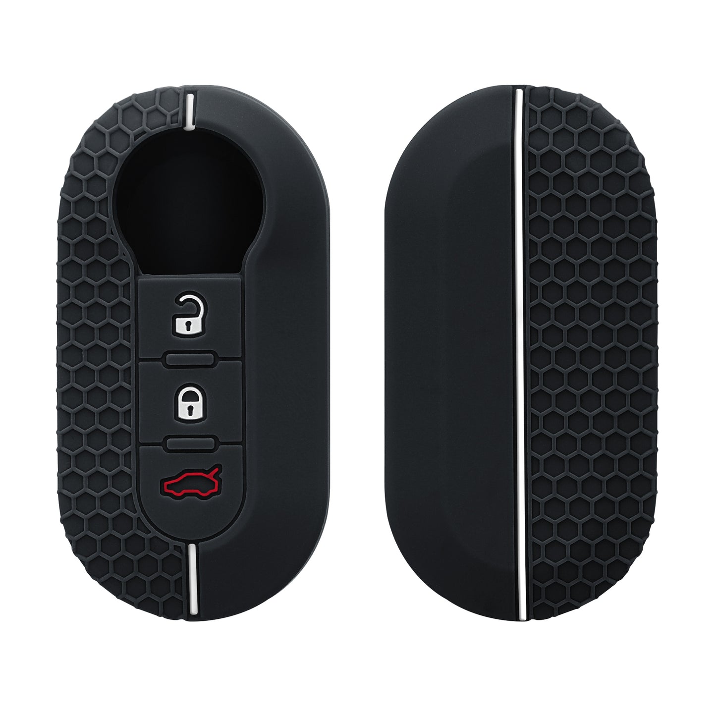 kwmobile Car Key Cover Compatible with Fiat Lancia 3-Button Foldable Car Key Case