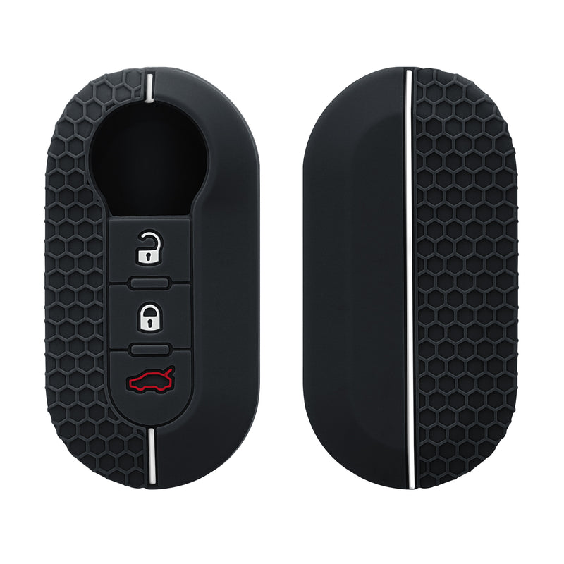 kwmobile Car Key Cover Compatible with Fiat Lancia 3-Button Foldable Car Key Case