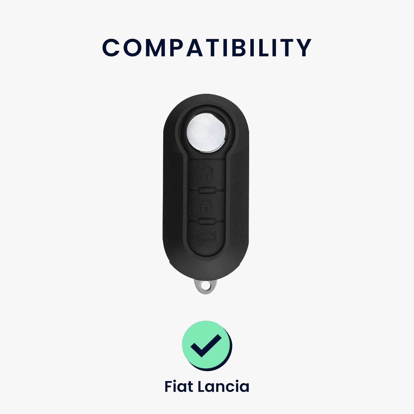 kwmobile Car Key Cover Compatible with Fiat Lancia 3-Button Foldable Car Key Case