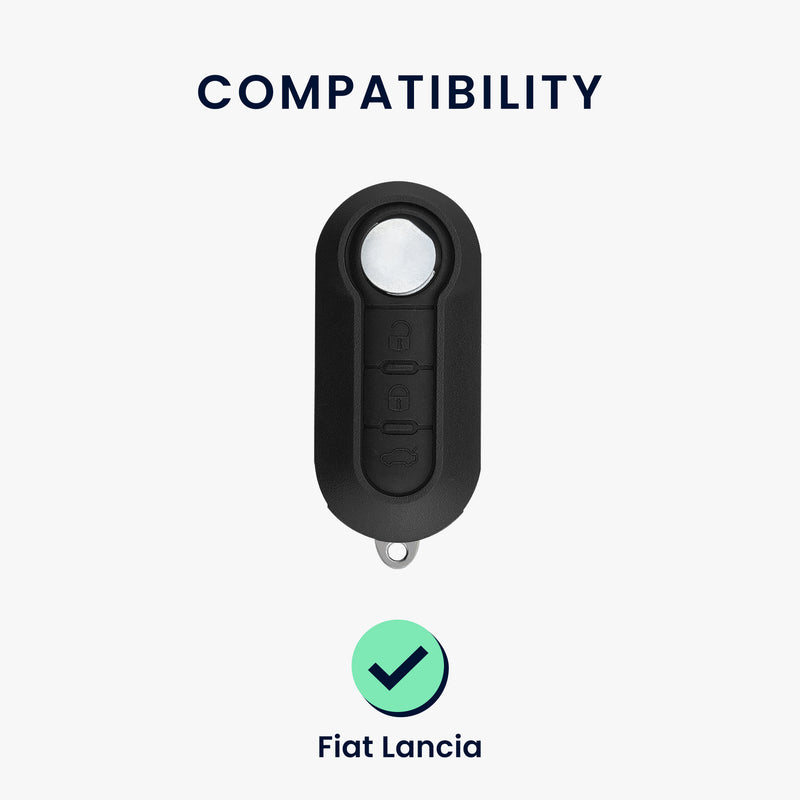 kwmobile Car Key Cover Compatible with Fiat Lancia 3-Button Foldable Car Key Case