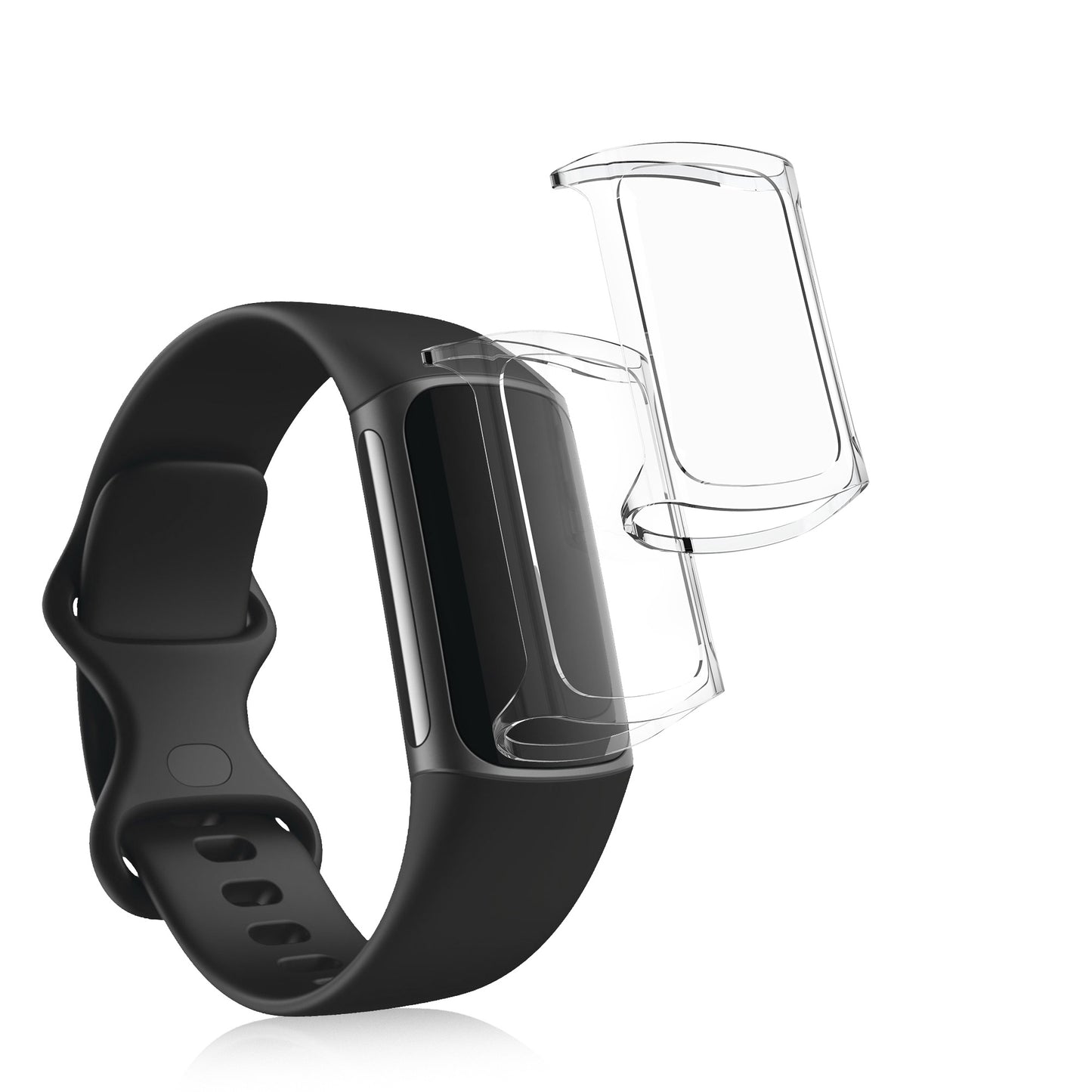 kwmobile Protective Case for Fitbit Charge 6 / Charge 5 Fullbody Screen Cover Set