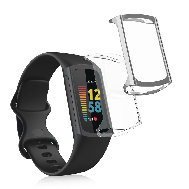 kwmobile Protective Case for Fitbit Charge 6 / Charge 5 Fullbody Screen Cover Set