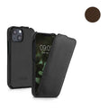 kalibri Flip Hülle Ultra Slim kompatibel mit Apple iPhone 13 mini - Leder Case Schutzhülle Tasche in Braun Braun  