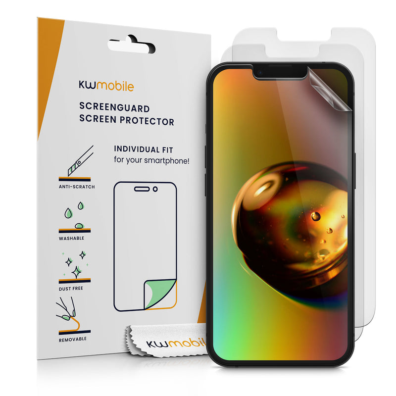 kwmobile Screen Protector compatible with Apple iPhone 17e / iPhone 16e / iPhone 14 / iPhone 13 Film Set