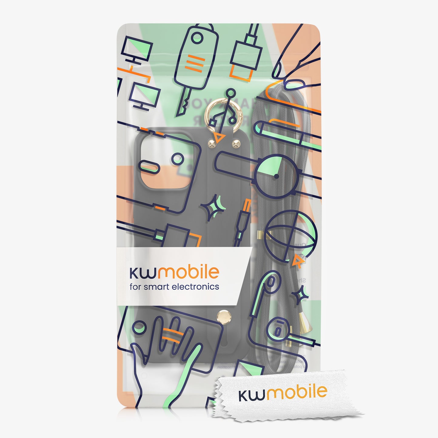 kwmobile Case Compatible with Apple iPhone 13 Pro Max - Phone Cover with Loop Ring - Phone Case