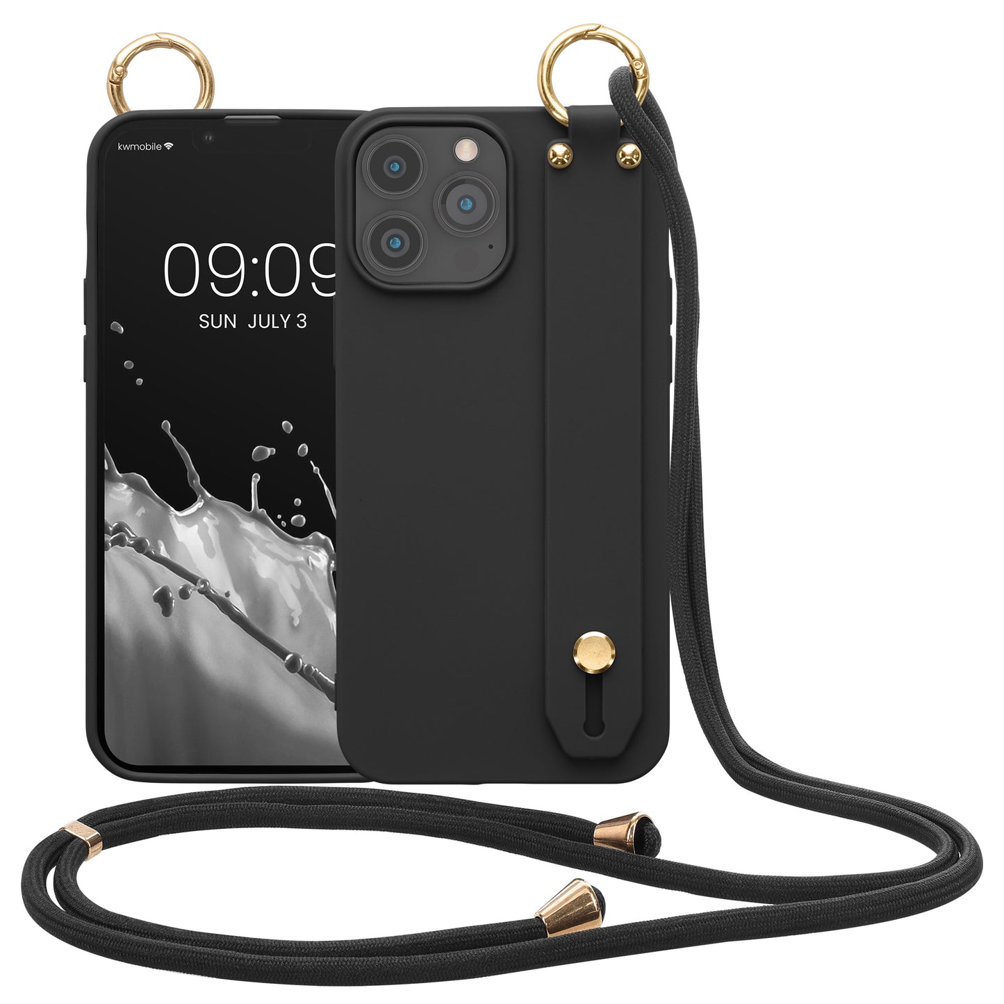 kwmobile Case Compatible with Apple iPhone 13 Pro Max - Phone Cover with Loop Ring - Phone Case