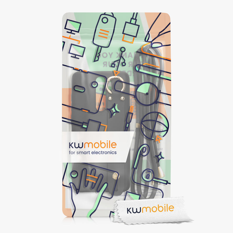 kwmobile Case Compatible with Xiaomi Redmi Note 8 Pro - Cell Phone Cover with Loop Ring - Phone Cover Case