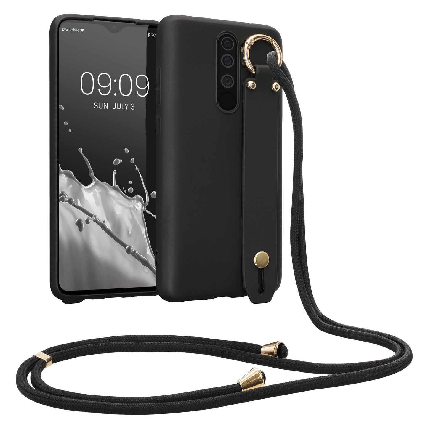 kwmobile Case Compatible with Xiaomi Redmi Note 8 Pro - Cell Phone Cover with Loop Ring - Phone Cover Case