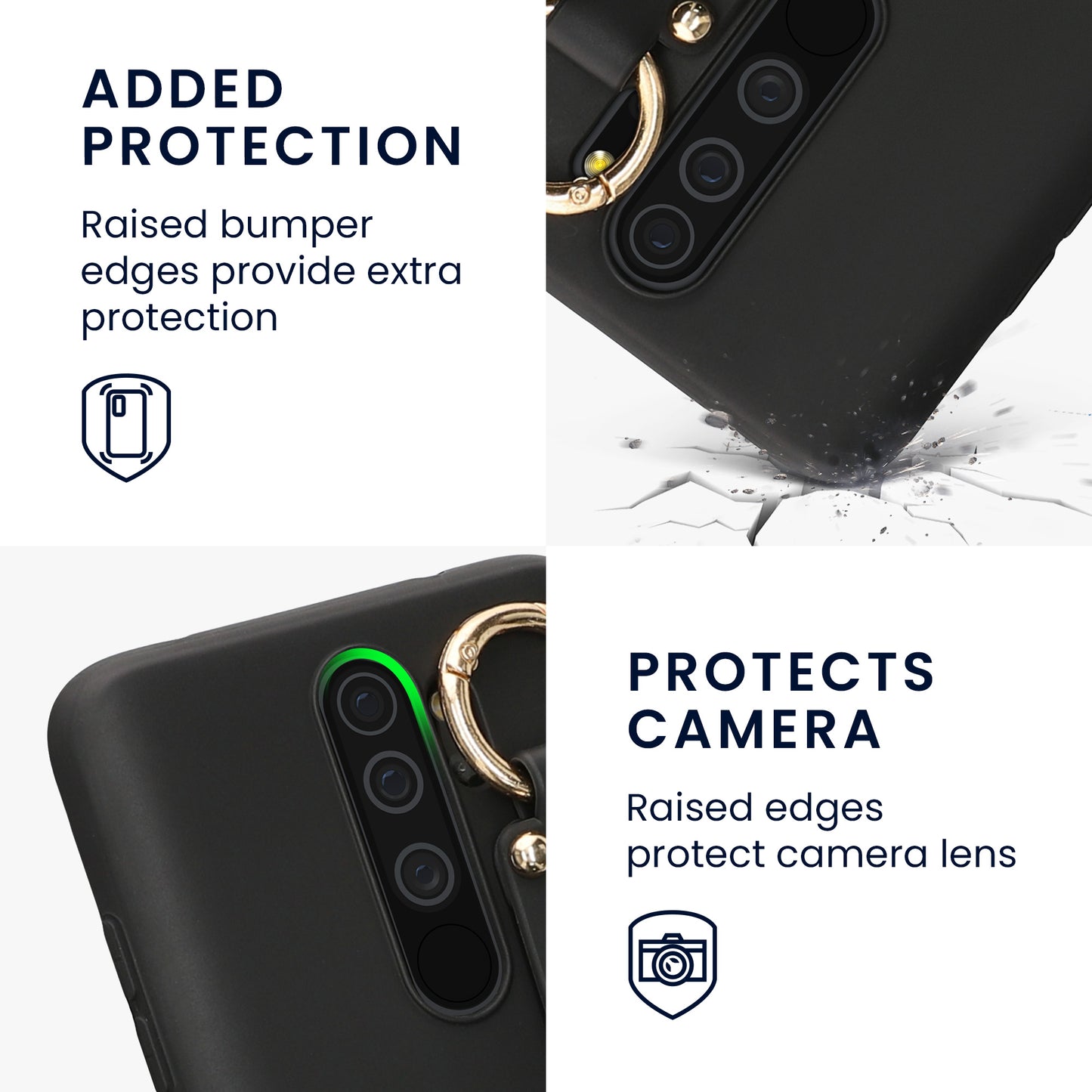 kwmobile Case Compatible with Xiaomi Redmi Note 8 Pro - Cell Phone Cover with Loop Ring - Phone Cover Case