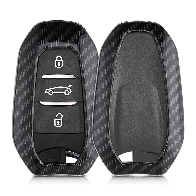 kwmobile Car Key Cover Compatible with Peugeot Citroen 3-Button Smart Key (Keyless Go Only) Hard Case Protective Cover Key Fob Shell