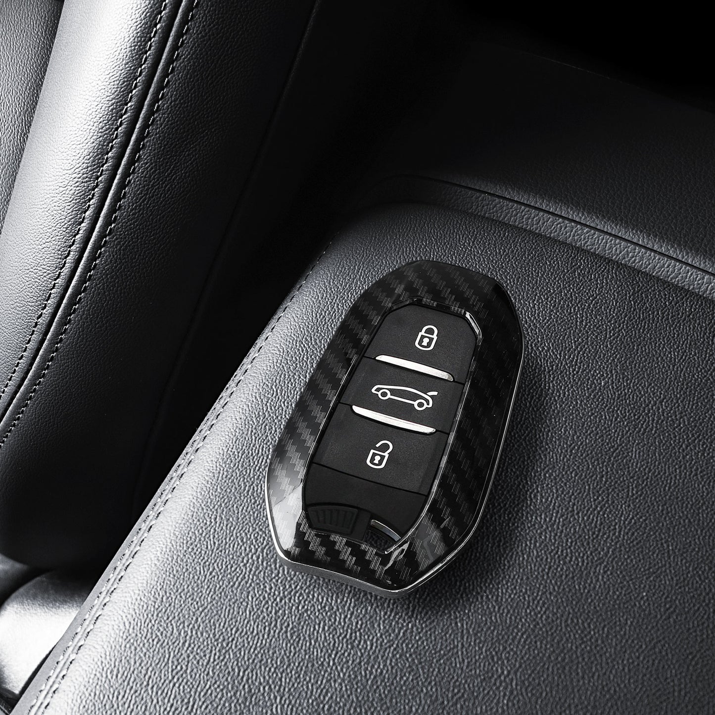 kwmobile Car Key Cover Compatible with Peugeot Citroen 3-Button Smart Key (Keyless Go Only) Hard Case Protective Cover Key Fob Shell