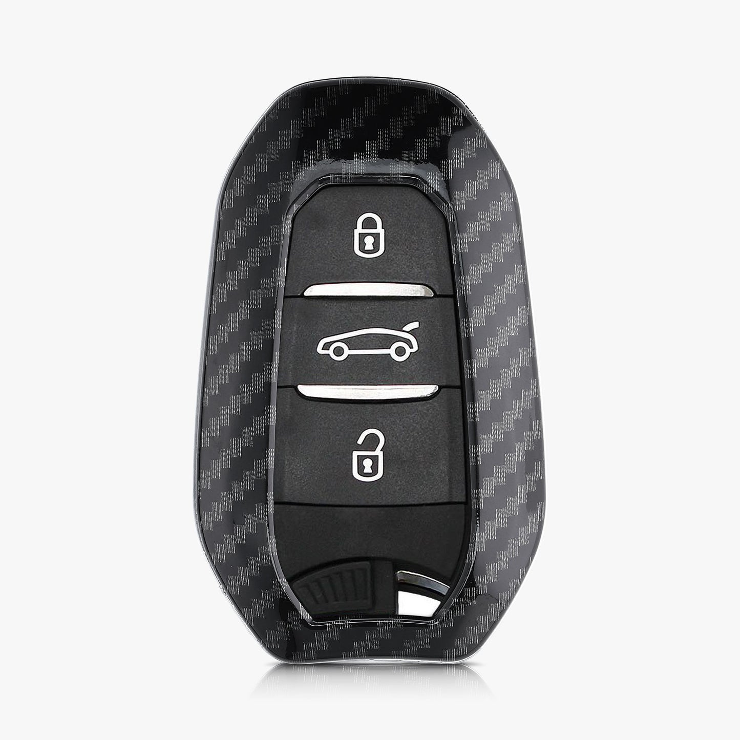 kwmobile Car Key Cover Compatible with Peugeot Citroen 3-Button Smart Key (Keyless Go Only) Hard Case Protective Cover Key Fob Shell