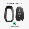 kwmobile Car Key Cover Compatible with Peugeot Citroen 3-Button Smart Key (Keyless Go Only) Hard Case Protective Cover Key Fob Shell