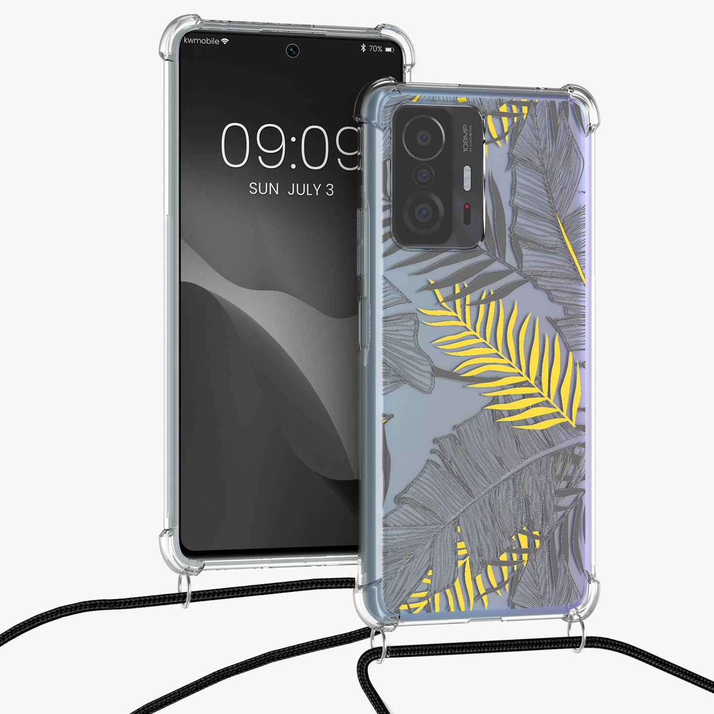 kwmobile Necklace Case Compatible with Xiaomi 11T / 11T Pro Silicone Cover with Lanyard