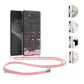 kwmobile Necklace Case kompatibel mit Xiaomi 11 Lite (5G) NE / Mi 11 Lite (5G) Hülle - Silikon Cover mit Handykette - Gelb Grau Transparent Dschungel Gelb  [dsg01]