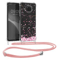kwmobile Necklace Case compatible with Xiaomi Mi 10T Lite Silicone Cover with Lanyard Transparent Magnolias