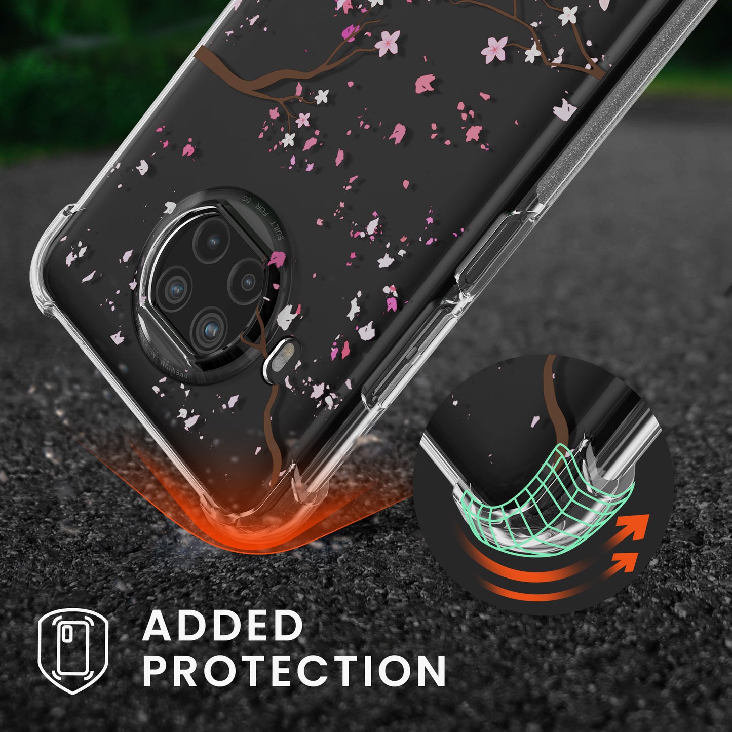 kwmobile Necklace Case compatible with Xiaomi Mi 10T Lite Silicone Cover with Lanyard Transparent Magnolias