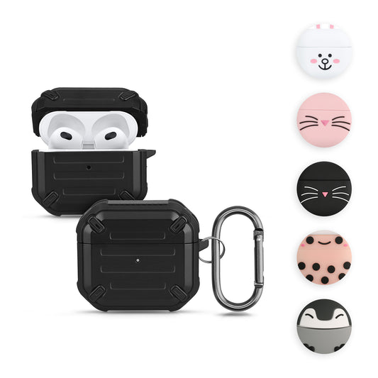 kwmobile Hülle kompatibel mit Apple AirPods 3 Hülle - Silikon Kopfhörer Schutzhülle Case Cover Schwarz Weiß Schwarz  [dsg01]