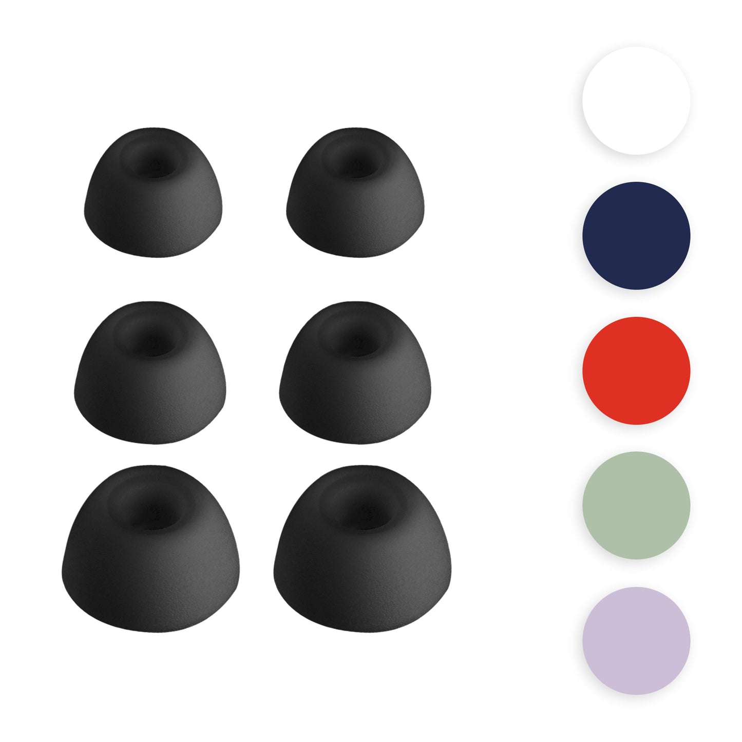 kwmobile 6x Ersatzpolster kompatibel mit Samsung Galaxy Buds 2 - Silikon Ersatz Ohrpolster In-Ear Kopfhörer - Headphones Polster Schwarz  