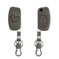 kwmobile Car Key Cover Compatible with Ford 3-Button Flip Key Car Key - Faux Leather Protective Case Key Shell Cover