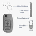 kwmobile Car Key Cover Compatible with Ford 3-Button Flip Key Car Key - Faux Leather Protective Case Key Shell Cover