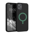 kwmobile Case Compatible with Apple iPhone 12 mini Magnetic Case Compatible with MagSafe Rubberized Cover