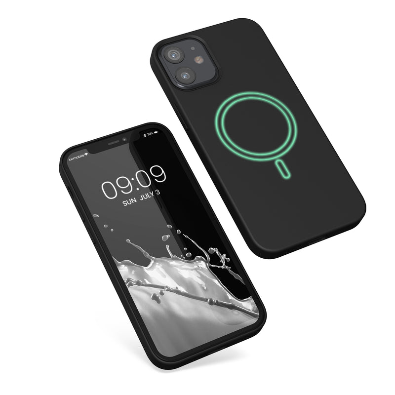 kwmobile Case Compatible with Apple iPhone 12 mini Magnetic Case Compatible with MagSafe Rubberized Cover