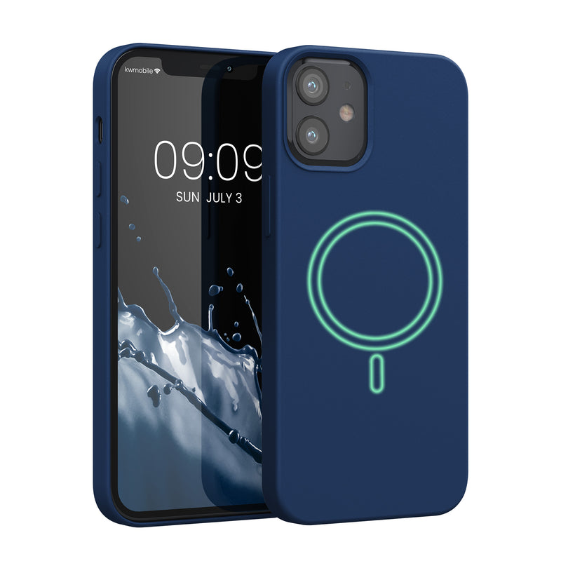 kwmobile Case Compatible with Apple iPhone 12 mini Magnetic Case Compatible with MagSafe Rubberized Cover