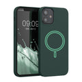 kwmobile Case Compatible with Apple iPhone 12 mini Magnetic Case Compatible with MagSafe Rubberized Cover